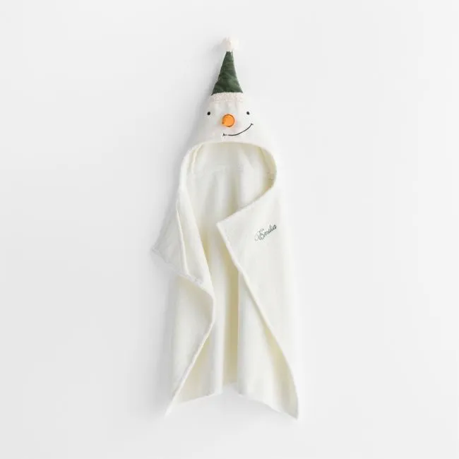 Snowman 100% Organic Cotton Hooded Baby Christmas Towel