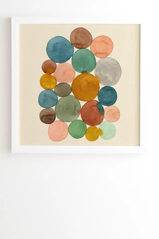 Connected Dots by Pauline Stanley - Framed Wall Art Basic White 12" x 12"
