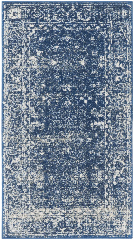 Arlo Home Woven Area Rug, EVK270A, Navy/Ivory,  2' 2" X 4'