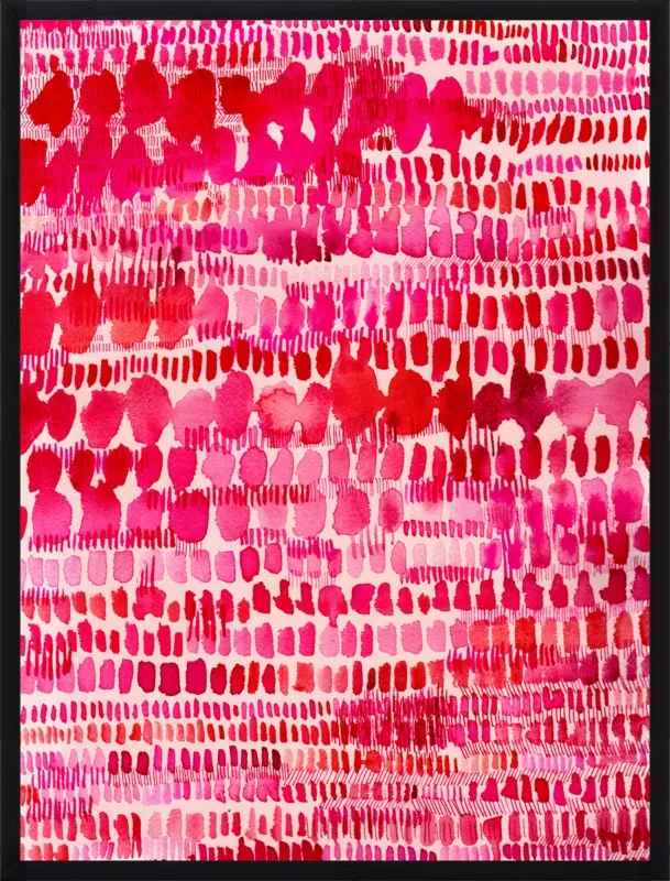 Pink and Red Watercolor Patterns Wall Art  by Paula Mills for Artfully Walls