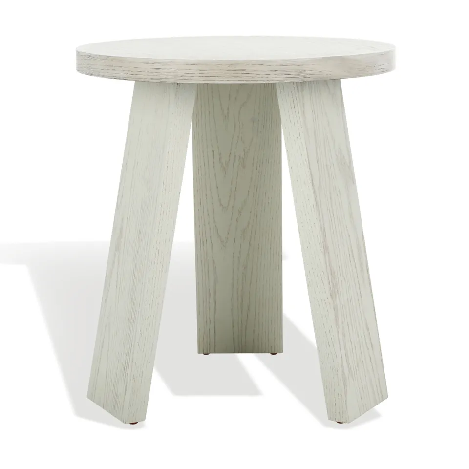 Julianna Wood Accent Table - White Washed