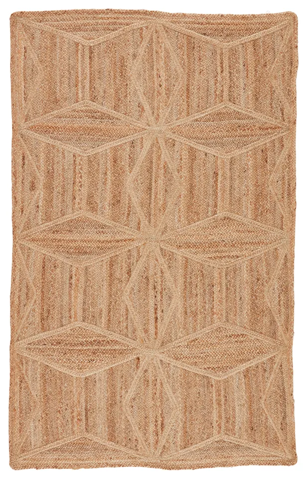 Abel Natural Geometric Beige Area Rug (4'X6')