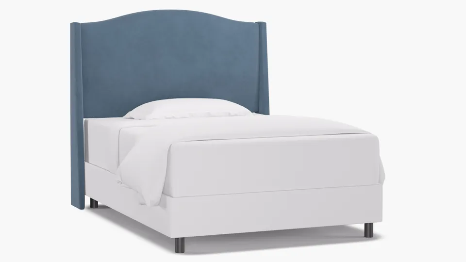 Classic Wingback Headboard, Ocean Classic Velvet, Full
