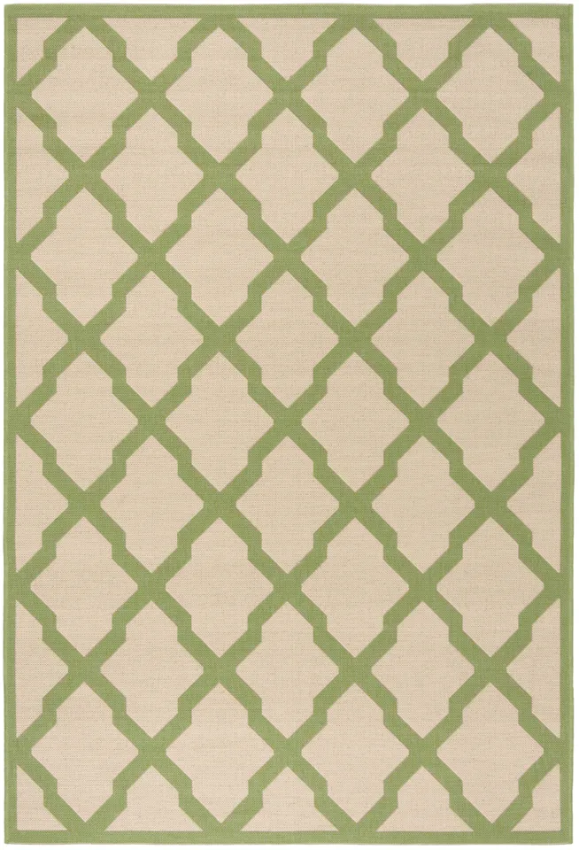 Arlo Home Indoor/Outdoor Woven Area Rug, LND122V, Cream/Olive,  5' 1" X 7' 6"