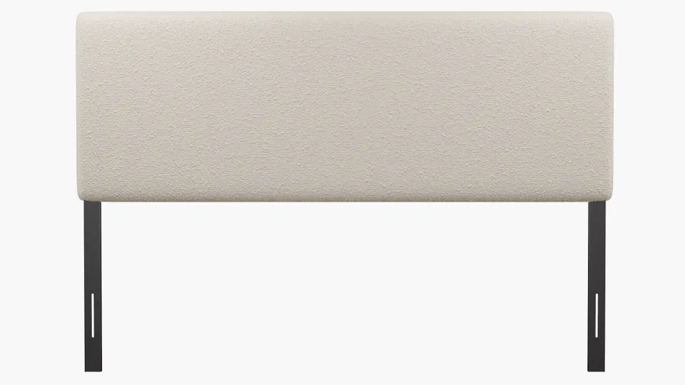Square Back Headboard, Snow Boucle, King