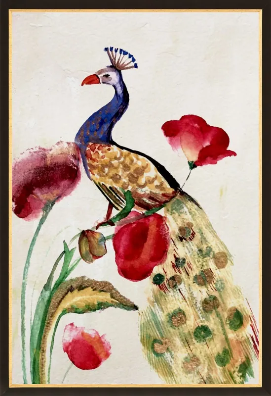 blue gold peacock by Ruti Shaashua for Artfully Walls