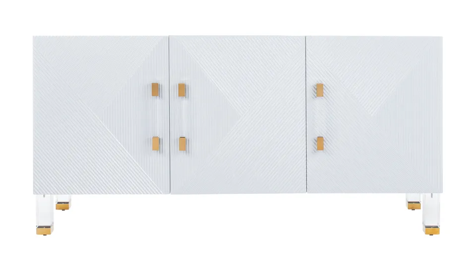 Poppy 3 Door Sideboard - Grey/Gold - Safavieh