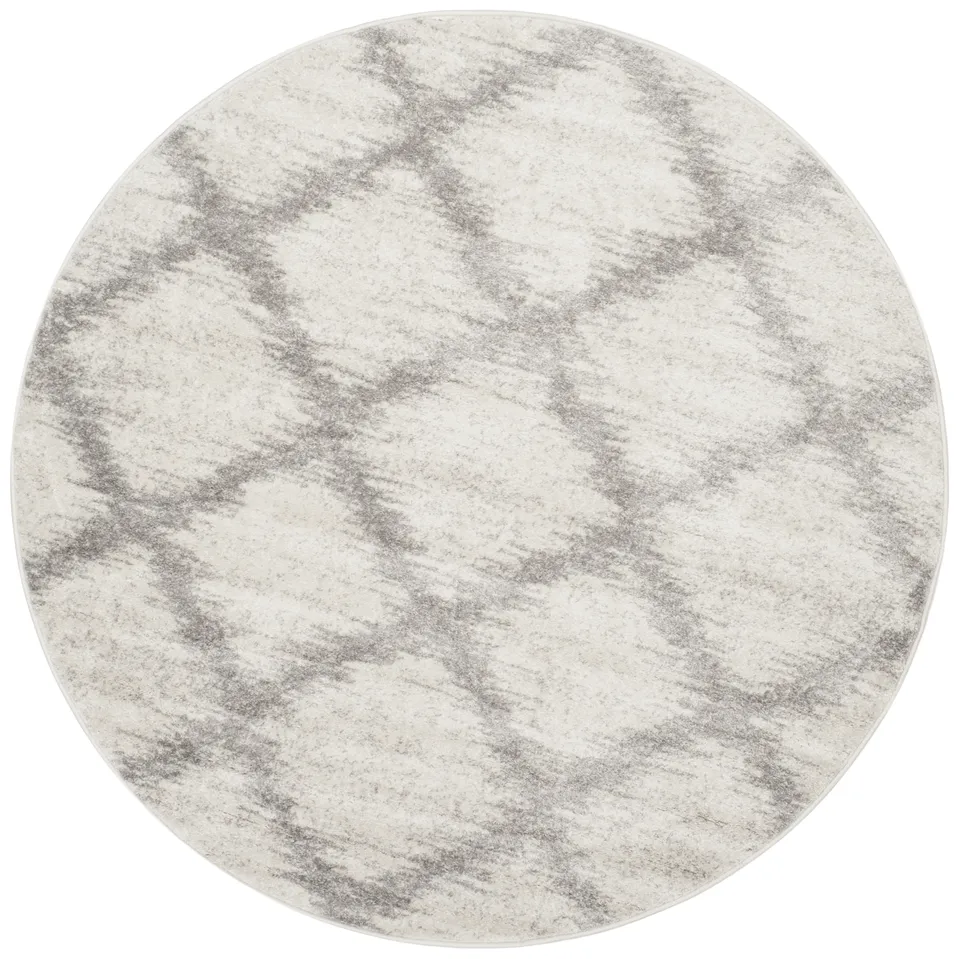 Arlo Home Woven Area Rug, ADR122B, Ivory/Silver,  6' X 6' Round