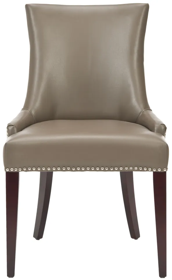Becca 19'' High Leather Dining Chair - Silver Nail Heads - Clay/Cherry Mahogany