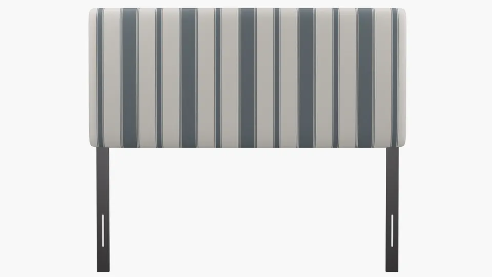 Square Back Headboard, French Blue Clarence Stripe, Queen