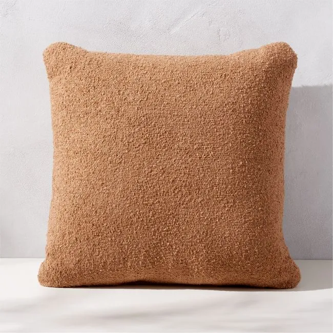 Silves Light Brown Performance Boucle Outdoor Throw Pillow 20''x20"