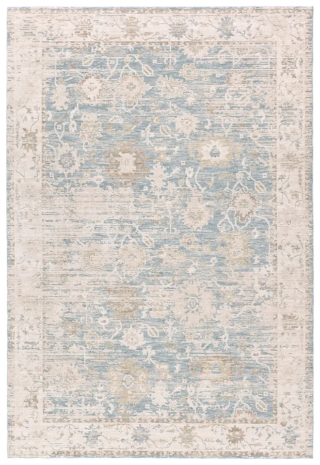 Lupine ZAR01 Oriental Blue and Beige Area Rug (6'X9')