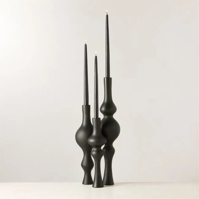 Desenhos Black Cast Aluminum Taper Candle Holder