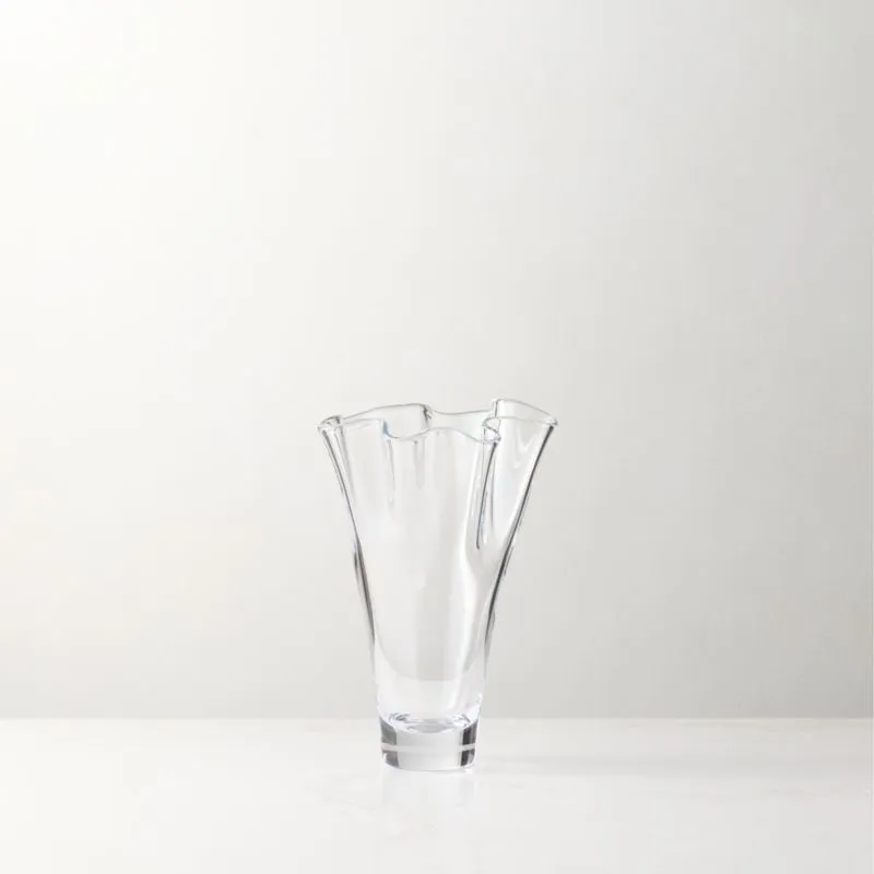 Semele Handblown Clear Glass Vase Small 10"