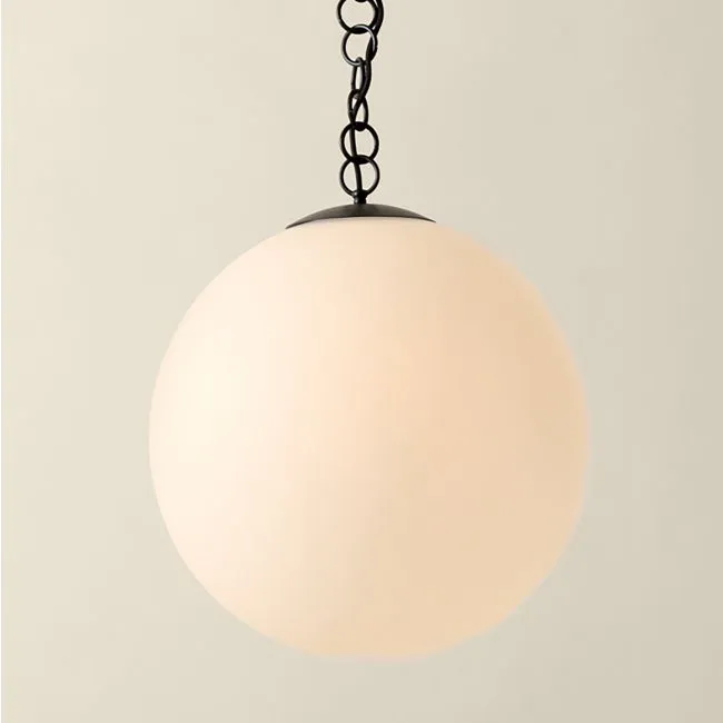 Moon Globe Pendant Light with Black Chain 21"