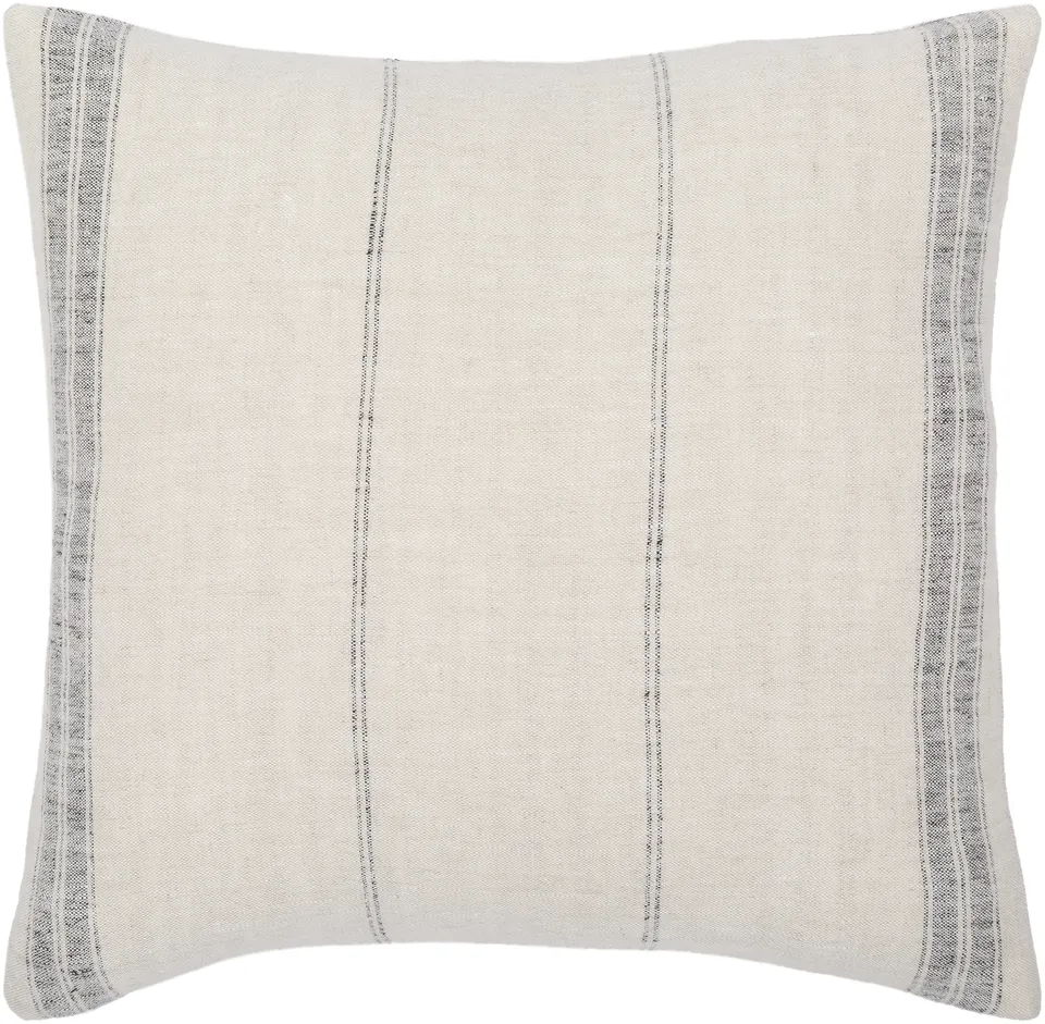 Linen Stripe Vintage Throw Pillow, 18" x 18", with poly insert