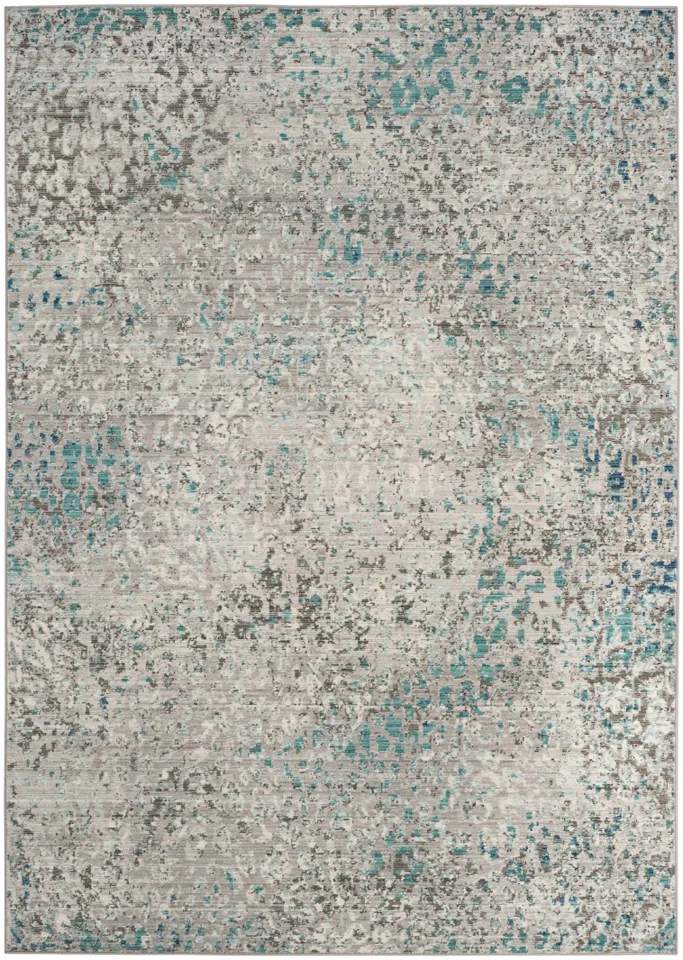 Arlo Home Woven Area Rug, MYS977L, Grey/Light Blue,  6' X 9'