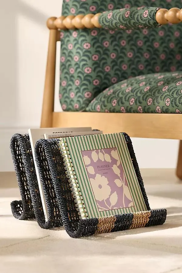 Lisette Seagrass Wavy Stripe Magazine Holder