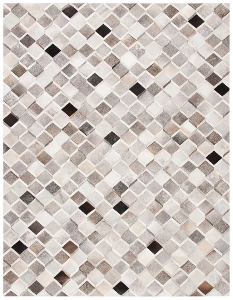 Safavieh Hand Woven Area Rug, STL807A, Ivory/Grey, 6' X 9'