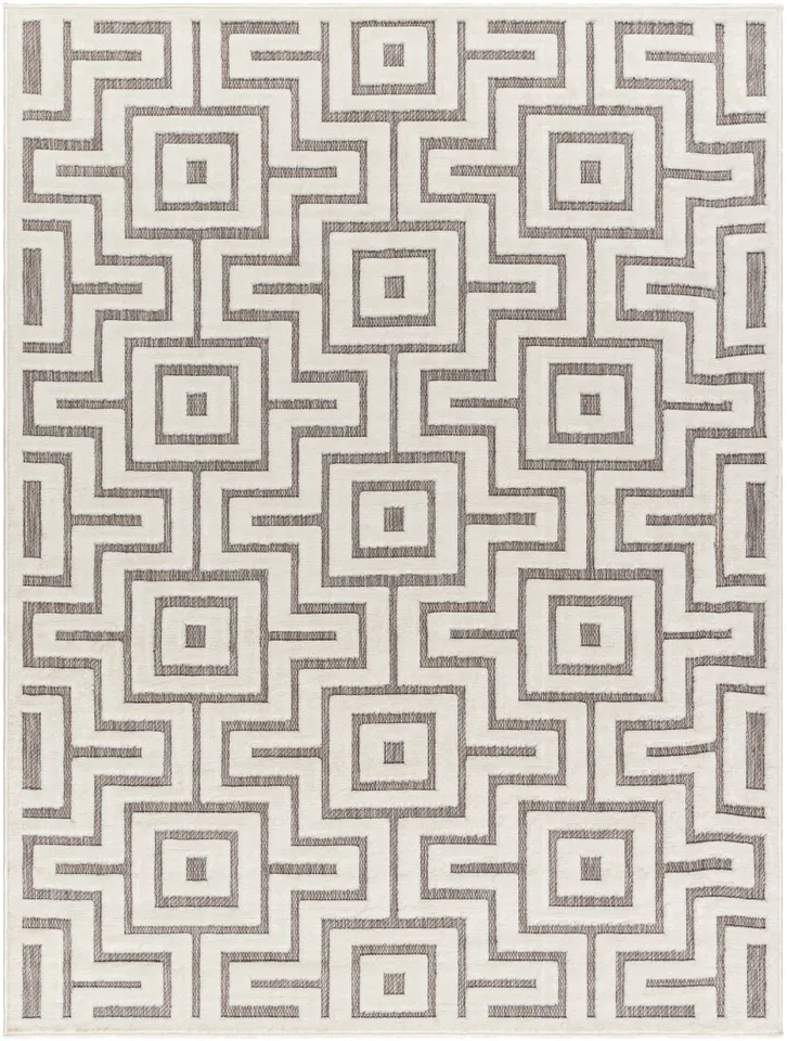 San Diego Beige Outdoor 5'3" x 7' Machine Woven Rug