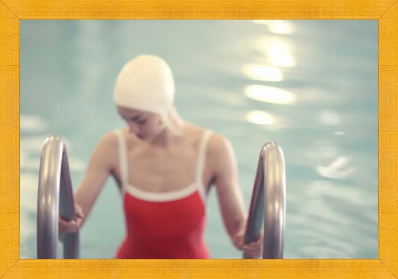 Swimmer in a Red Suit by Lucy Snowe for Artfully Walls