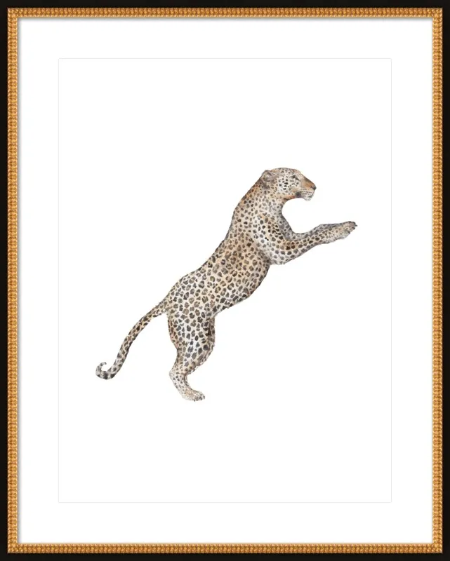Leaping Leopard Watercolor by Lauren Rogoff for Artfully Walls