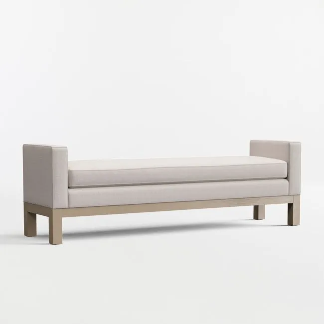 Keane 54" Weathered Natural Wood Upholstered Bench