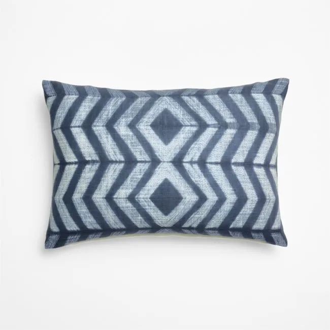 Olinda Diamond 22"x15" Deep Indigo Throw Pillow with Feather Insert