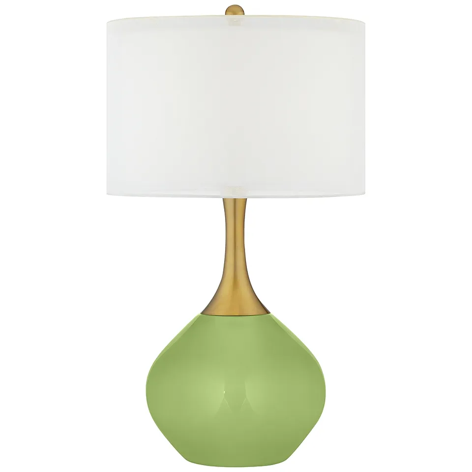 Color Plus Nickki Brass 30 1/2" Lime Rickey Green Modern Table Lamp