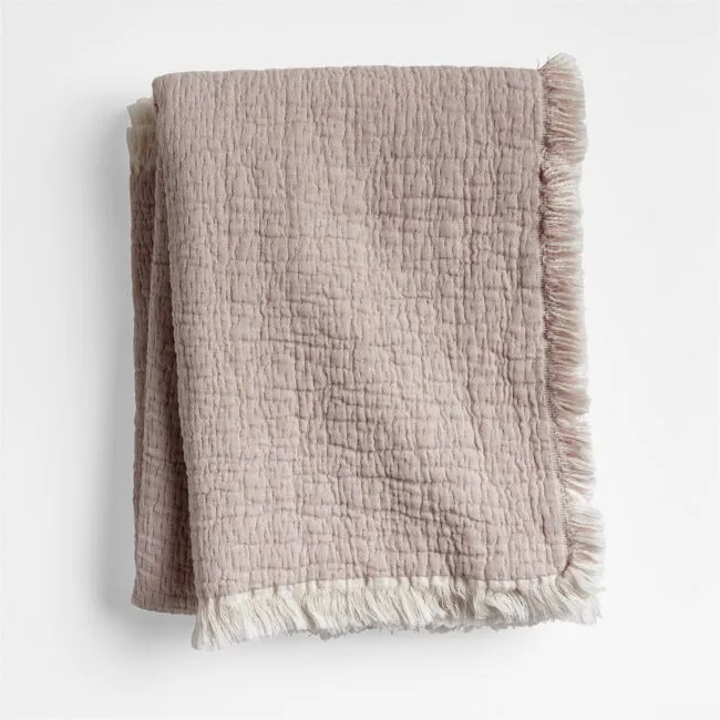 Supersoft Organic Cotton Gauze Classic Mauve Pink Kids Blanket