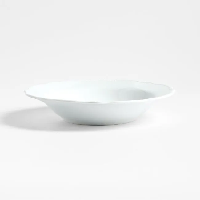 Loire White Porcelain Low Bowl