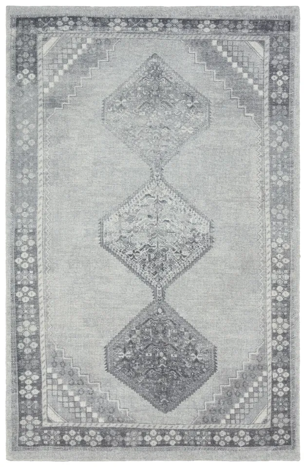 Diedre THO02 Handmade Medallion Gray Runner Rug (2'6"x8')