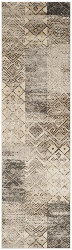 Arlo Home Woven Area Rug, VTG121-3440, Stone,  2' 2" X 8'