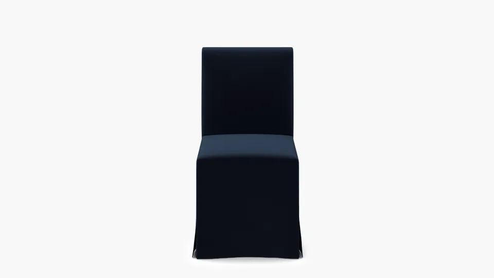 Slipcovered Signature Dining Chair, Navy Performance Velvet