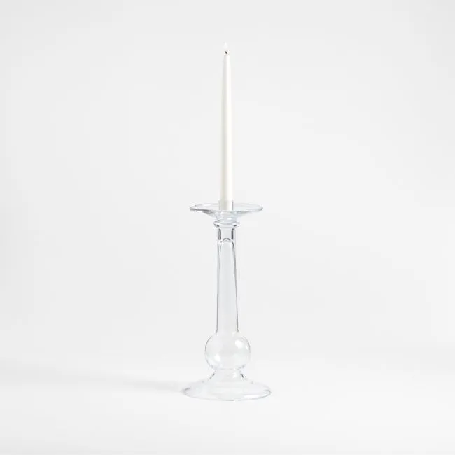 Ophelia Large Clear Glass Taper Holder 14"