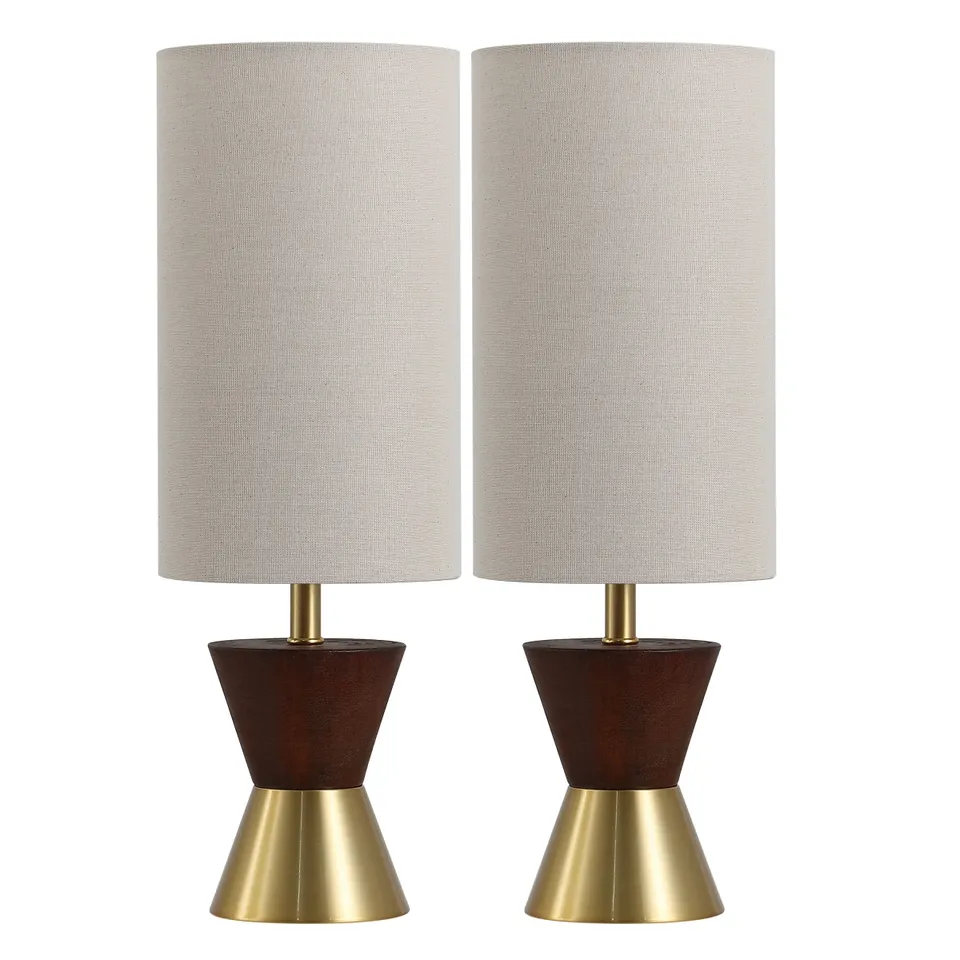 Trea Table Lamp, Set Of 2 - Brass / Dark Walnut