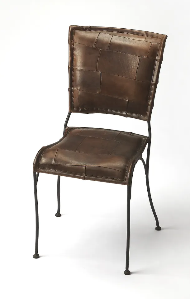 Maverick Brown Leather Side Chair