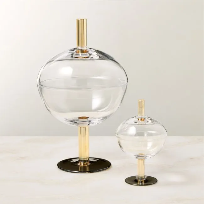 Gianna Glass Dishes with Lids Set of 2