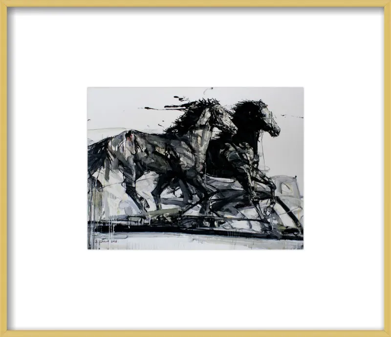 Black Stallions by Shao Y. Zhang for Artfully Walls
