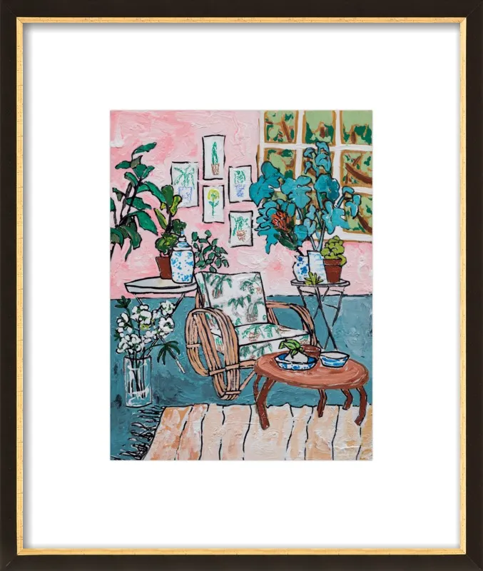 Cane Chair in Tropical Interior by Lara Lee Meintjes for Artfully Walls
