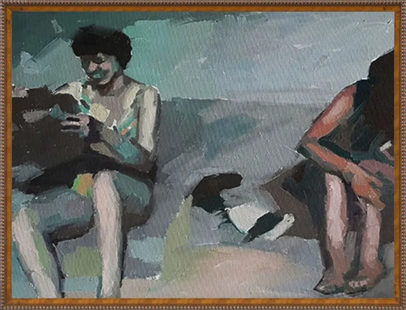 Girls at the beach by Mary Sinner for Artfully Walls