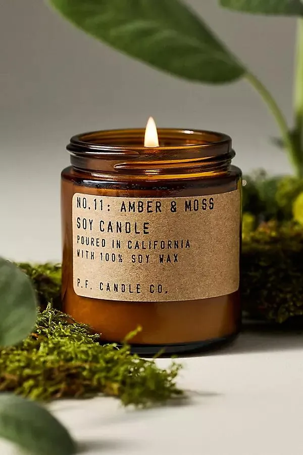 Fresh Amber & Moss Mini Glass Candle