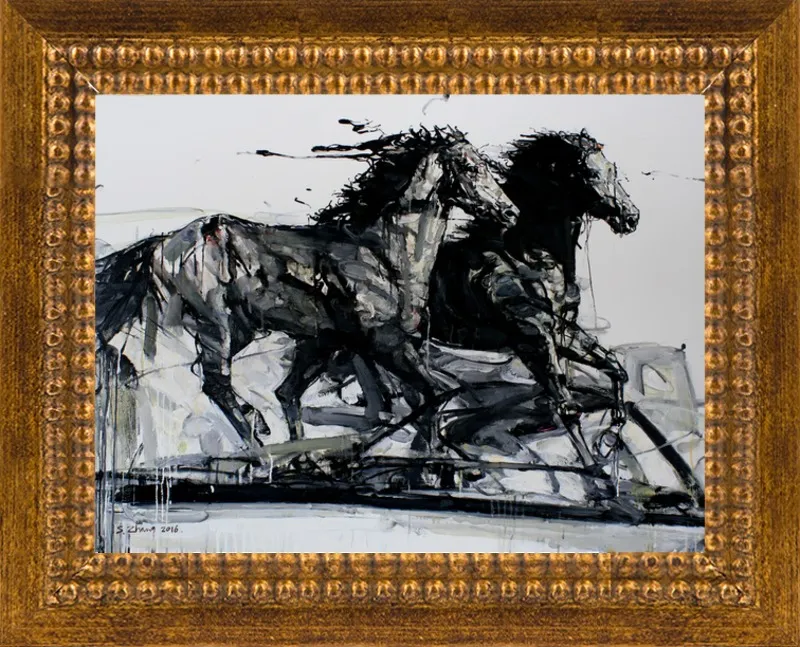 Black Stallions by Shao Y. Zhang for Artfully Walls