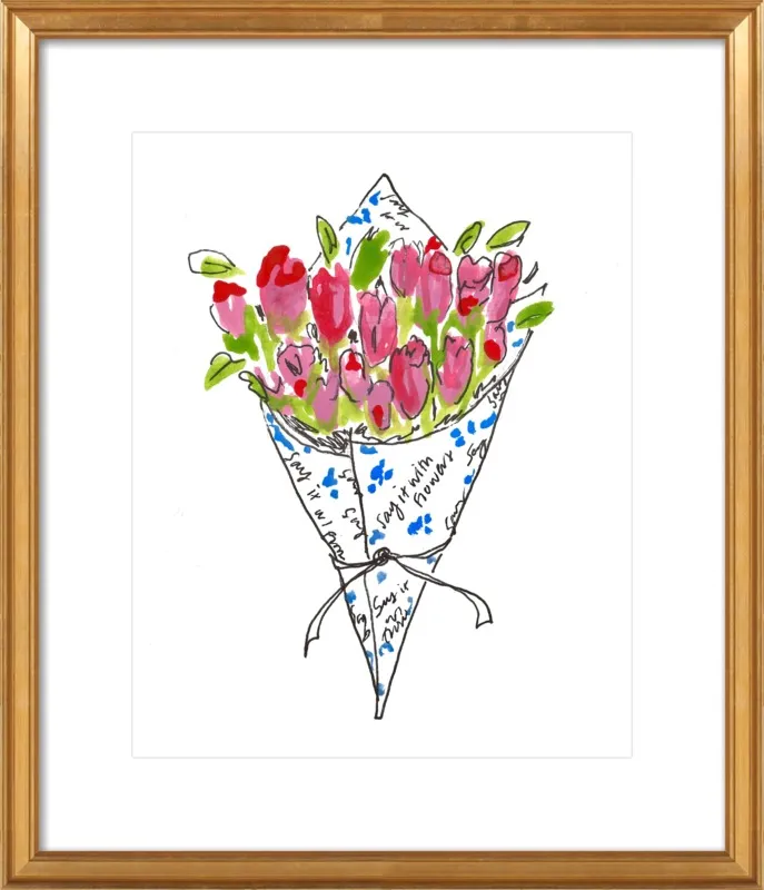 Bodega Flowers in Blue and Pink by Larsen McDowell for Artfully Walls