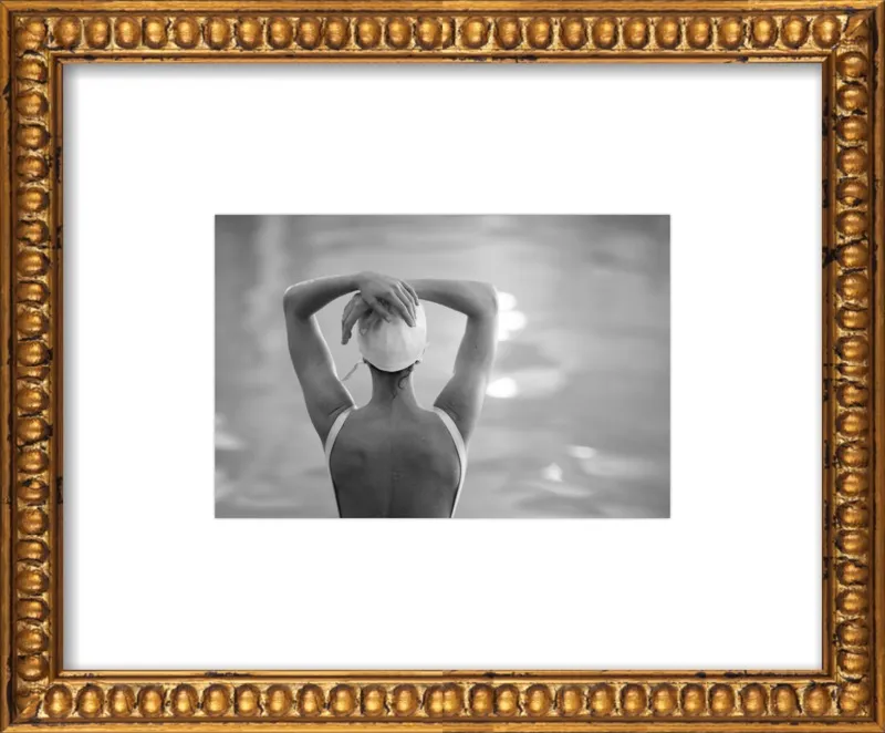 Woman Swimmer in a White Cap by Lucy Snowe for Artfully Walls