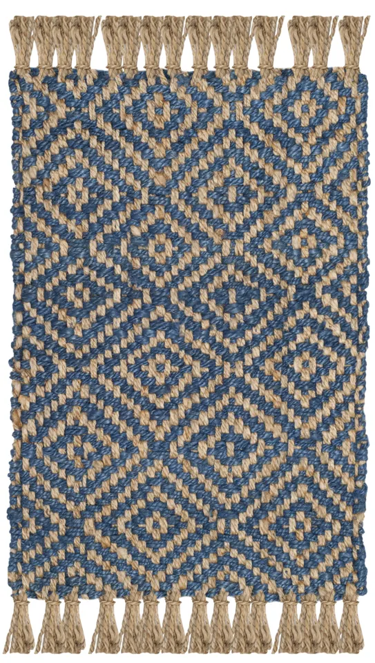 Arlo Home Hand Woven Area Rug, NF266D, Tropical Blue/Natural,  2' X 3'