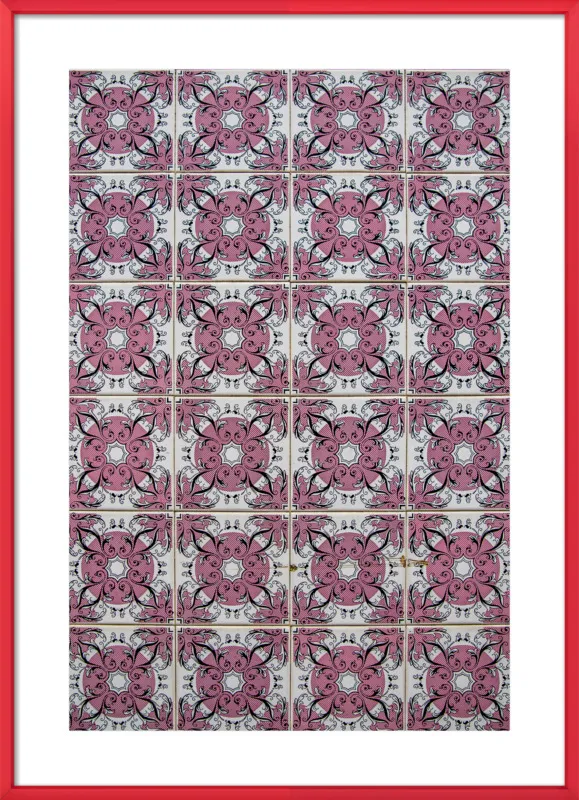 Pink and White Tiles in Lisbon by Sivan Askayo for Artfully Walls