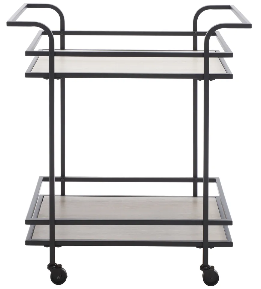 Lameris 2 Tier Bar Cart With Handle - Matte Black / Gray