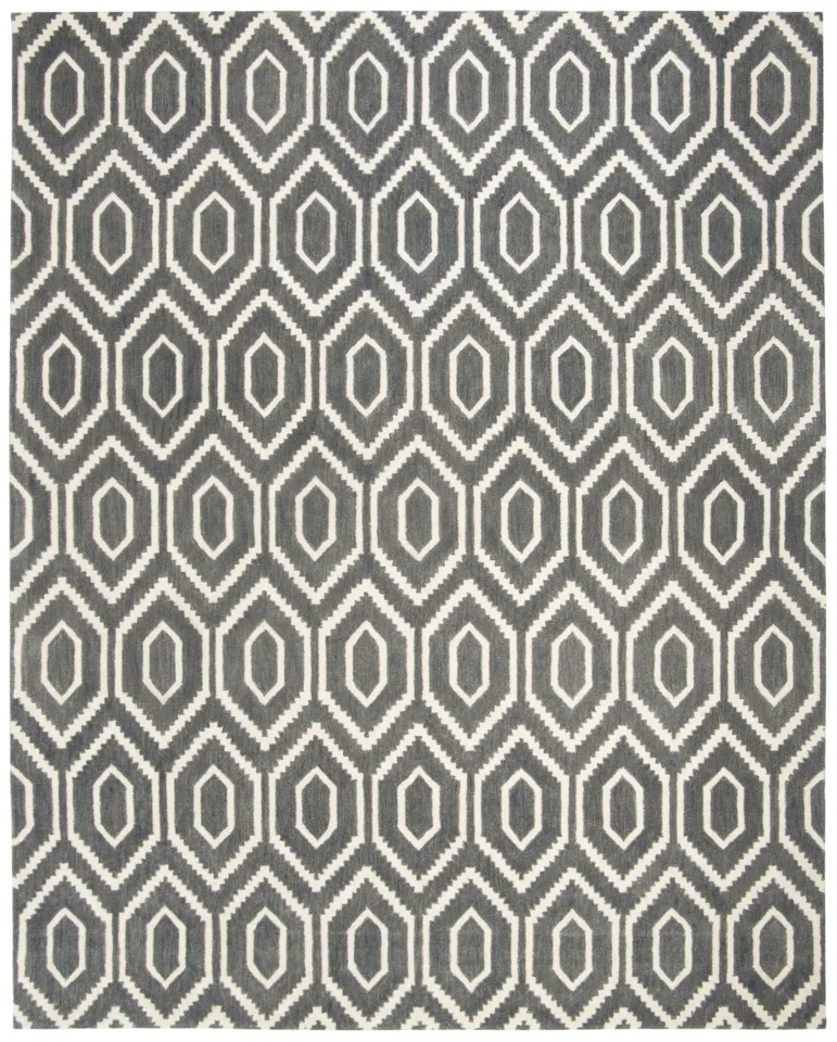 Arlo Home Hand Tufted Area Rug, HIM902F, Dark Grey/Ivory,  8' X 10'