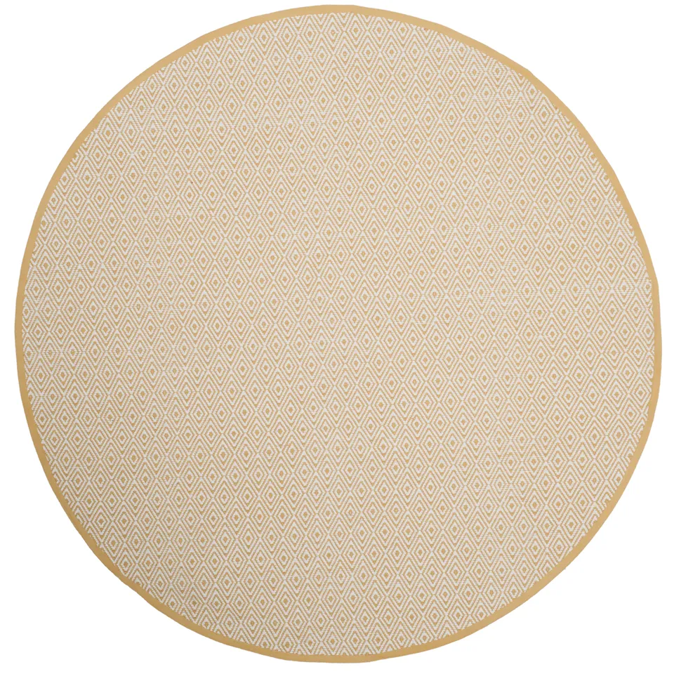 Arlo Home Hand Woven Area Rug, MTK515K, Ivory/Gold,  6' X 6' Round